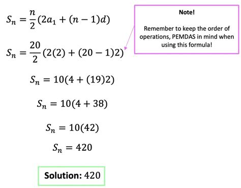 Finite Arithmetic Series Formula - Math Lessons