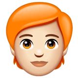🧑🏻‍🦰 사람: 하얀 피부, 빨간 머리 Emoji on WhatsApp 2.22.8.79