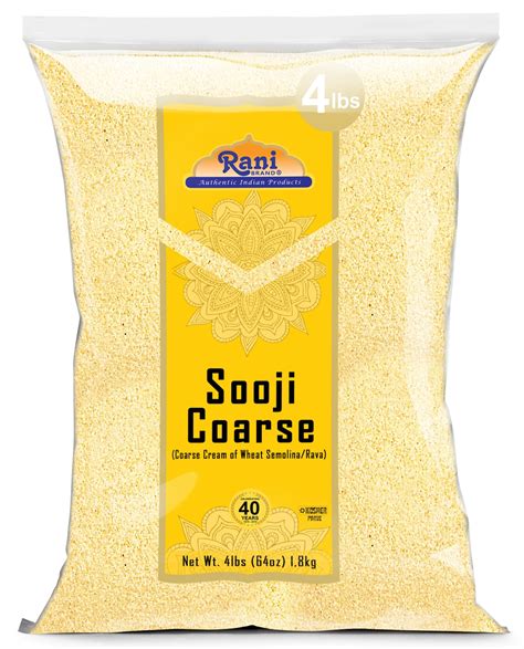 Buy Rani Sooji Coarse (Farina, Suji, Rava, Rawa, Wheat Semolina) Flour 64oz (4lbs) 1.81kg Bulk ...