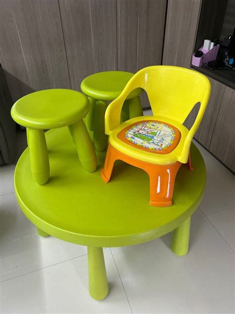 IKEA green round table and chairs, Babies & Kids, Baby Nursery & Kids ...