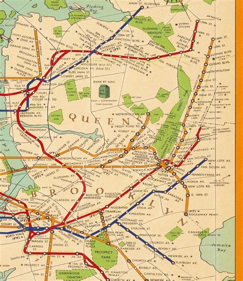 Old Map of New York City Subway System 1954 Vintage Subway - Etsy