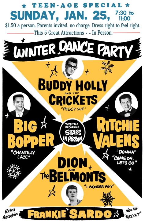 Winter Dance Party Flyer/Poster (1959) Buddy Holly, Big Bopper, Ritchie ...