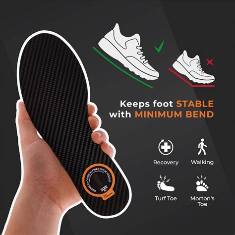 Buy Carbon Fiber Insole, 1Piece, Shoe Insert, RIGID - Strong, Orthotic Shoe Stiffener Insert for ...