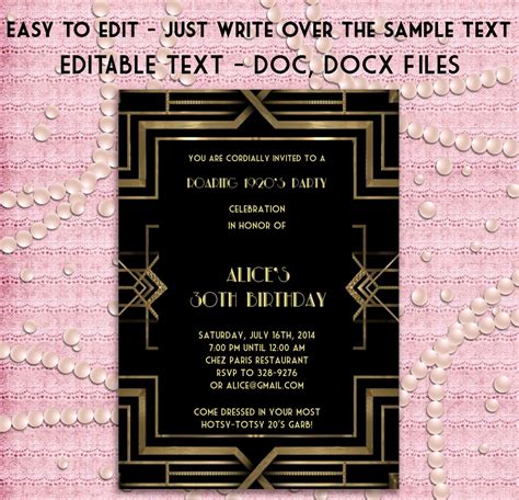 Great Gatsby Prom Invitations