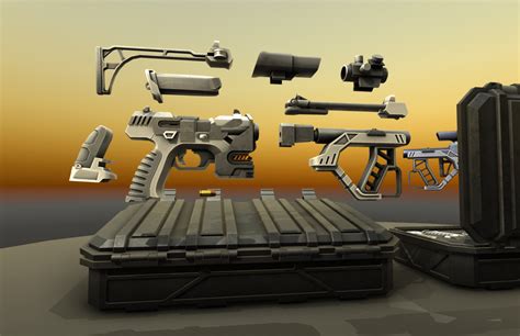 Modular Sci-Fi Gun and Case