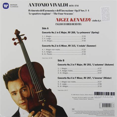 NIGEL KENNEDY - VIVALDI: THE FOUR SEASONS, купить виниловую пластинку ...