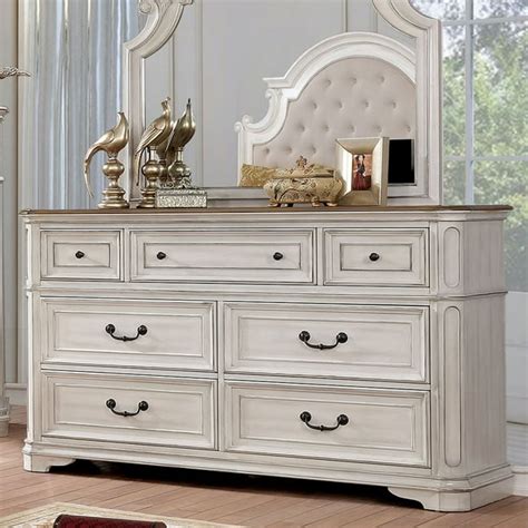 Furniture of America Mayves Farmhouse 7-Drawer Dresser, Antique White ...