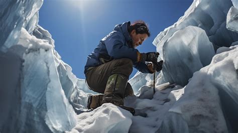 Premium Photo | Glacier ice sample collection in Antarctica