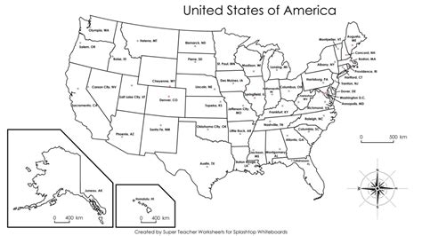 Printable Map Of United States With Capitals