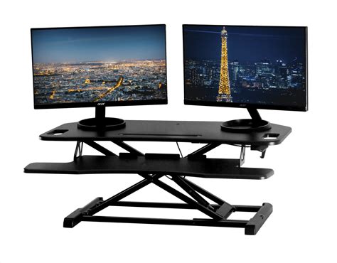 TechOrbits 37" Corner Standing Desk Riser - Adjustable Height Stand Up ...