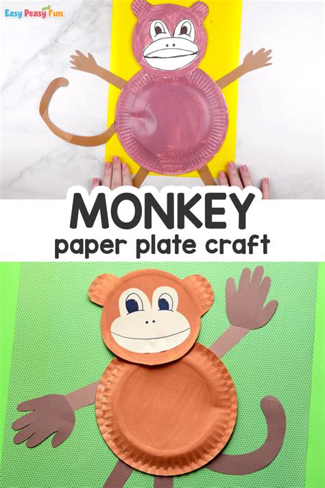 Paper Plate Monkey - Fun Paper Plate Crafts for Kids - Easy Peasy and Fun