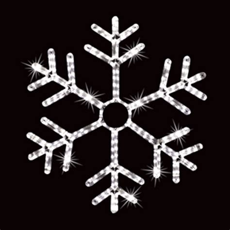 LED Rope Light Snowflake - Twinkling Lighted Silhouette - Cool White - 27 Inch - Birddog Lighting