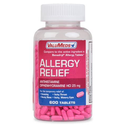 Buy ValuMeds y Medicine Antihistamine, Diphenhydramine HCl 25mg (600 s ...