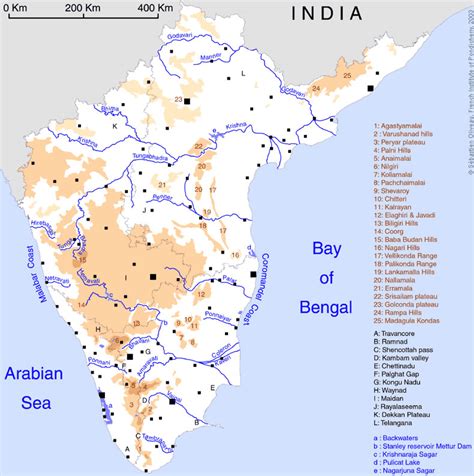 South India regions map - Maps of India