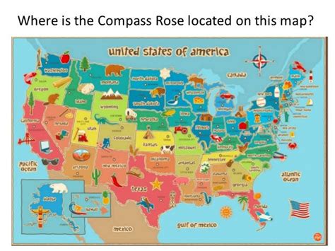 Map Of The United States With Compass