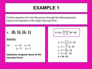 equation of the line using two point form | PPT