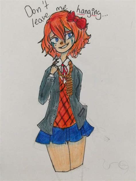 Dont leave me hanging... (Sayori fanart) | Doki Doki Literature Club! Amino