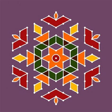 Simple dot rangoli design | Rangoli Designs | Pinterest | Rangoli designs, Easy rangoli and ...