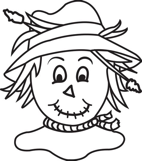 FREE Printable Scarecrow Coloring Page for Kids #4 – SupplyMe