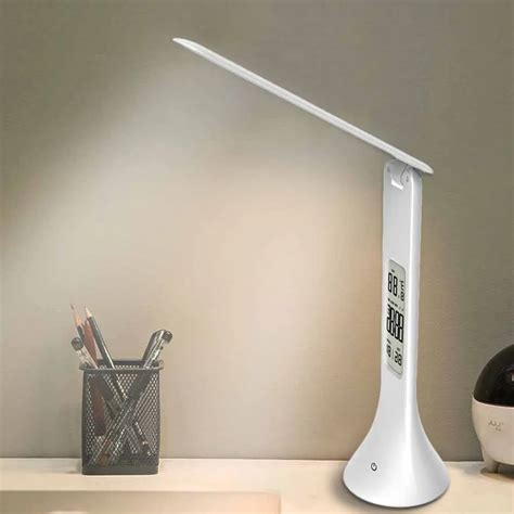 LED Desk Lamp Foldable Dimmable Touch Type Table Lamp with Calendar ...