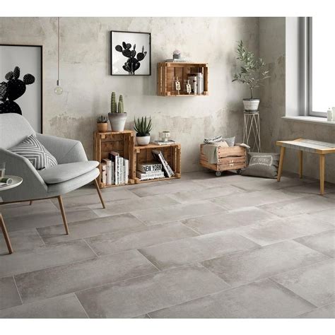 Adessi District Gray Porcelain Tile - 15 x 30 - 100581719 | Floor and Decor Cement Look Tile ...