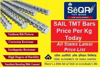 SAIL TMT Bars Price Per Kg Today 2024 (All States List)