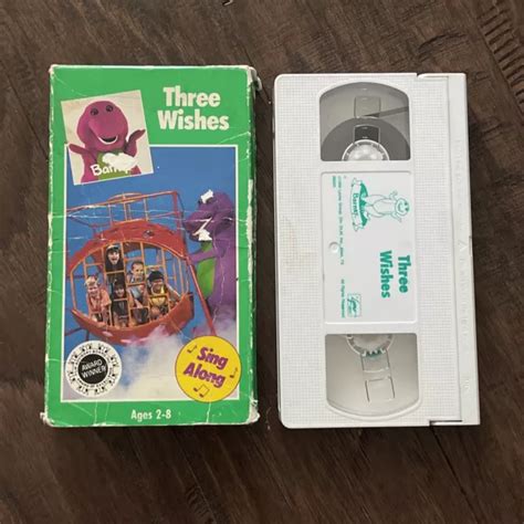 BARNEY THE DINOSAUR "Three Wishes" Vintage 1988 Sing Along Vhs Tape ...