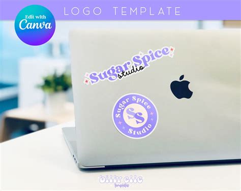 Editable Retro Logo Canva Template DIY Small Business Logo Canva Editable Template Retro Logo ...