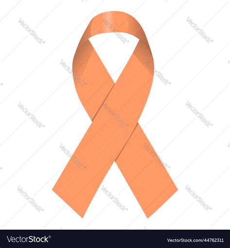 Peach ribbon uterine cancer awareness symbol Vector Image