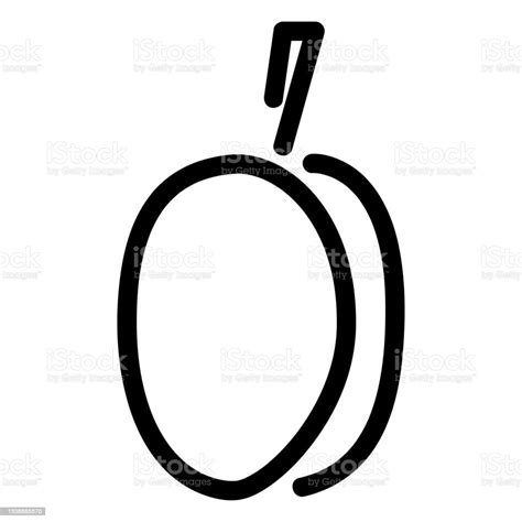 Vector Monochrome Illustration Of Plum Logo Simple Outline Stock ...