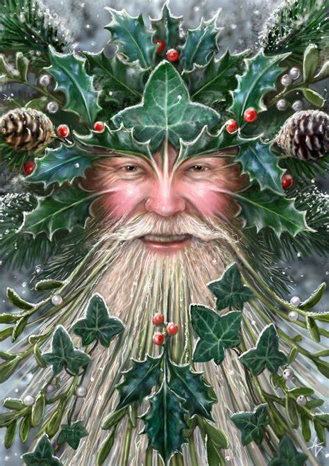 “Spirit of Yule” Green Man Card by Anne Stokes | Dragonrat Jewellery