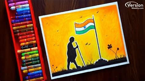 Gandhi Jayanti Drawing for Kids | Creative Drawing Ideas on Mahatma Gandhi 151st Birth ...