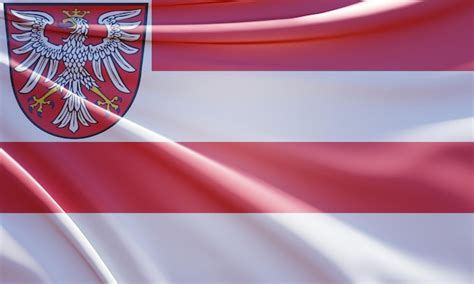 Premium Photo | 3d illustration of frankfurt flag on wavy fabric