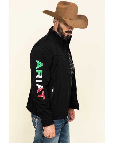 Ariat Men's Black Mexico Flag Team Softshell Jacket | Boot Barn