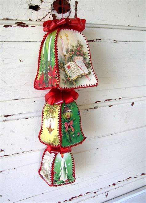 Vintage Christmas Bells made from Vintage Christmas Cards