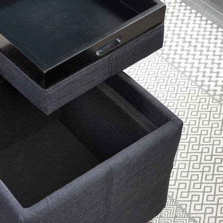 Storage Ottoman with Reversible Tray Lid - Black | Walmart Canada