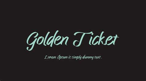 Golden Ticket Font : Download Free for Desktop & Webfont