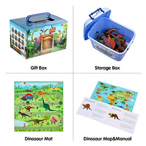 MEIGO Dinosaur Toys - Toddlers 7’’ Educational Realistic Dinosaur Figures w/ 31.5’’x31.5 ...