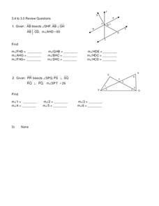 Angle Bisectors Worksheet for 10th Grade | Lesson Planet - Worksheets Library