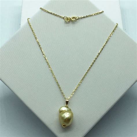 Golden South Sea Pearl Pendant 18k Yellow Gold Jewelry 12.4 - Catawiki