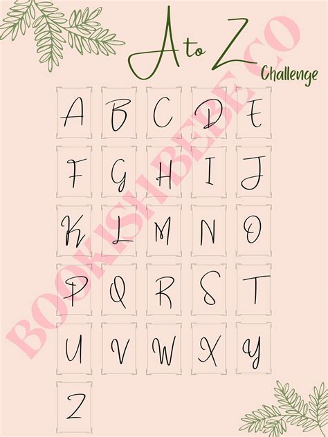 Undated A to Z Reading Challenge Template, ABC Template, Reading Log ...