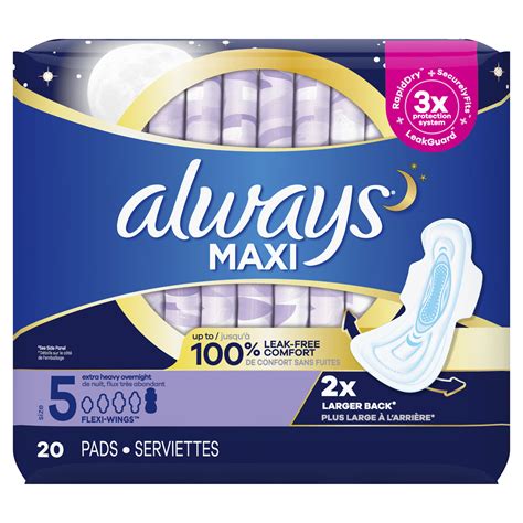 Always Maxi Size 5 Extra Heavy Overnight Pads with Wings | Always®