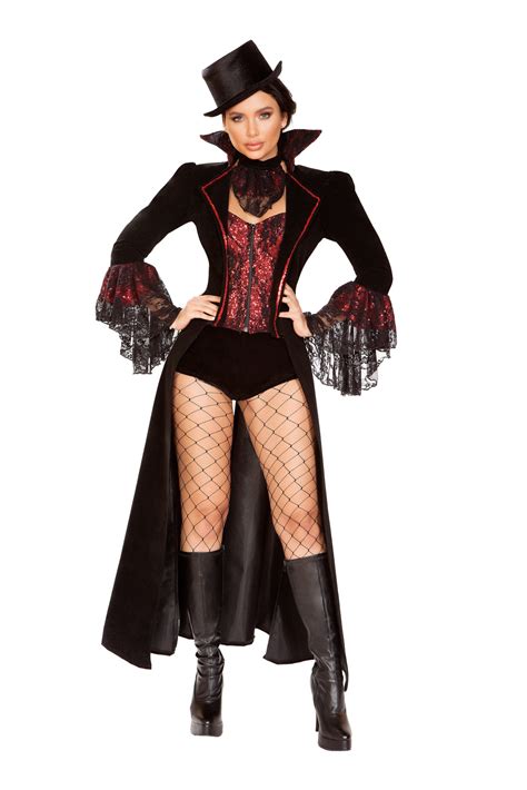 Black Red 4 Pc. The Lusty Vampire Costume - Women of Edm