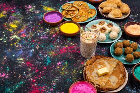 Traditional Indian Holi Festival Food Stock Image - Image of gujia ...