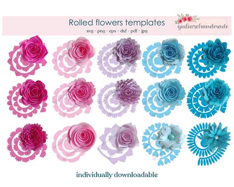 Rolled flower svg paper flower svg digital download digital | Etsy