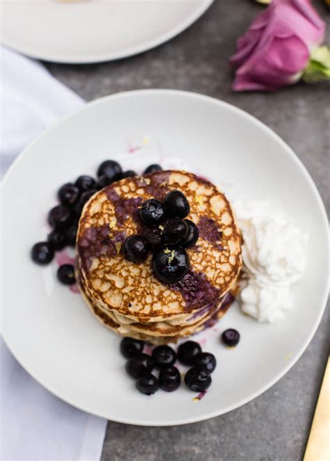 Blueberry Lemon Protein Pancakes - Kristy Denney