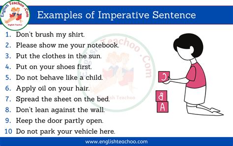 20 Examples of Imperative Sentence - EnglishTeachoo