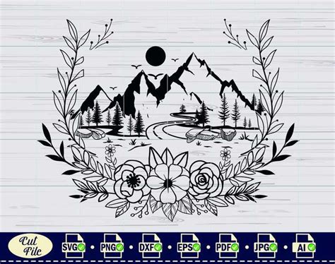 Nature landscape Svg, Mountain Scene Svg | mountainsvg.com