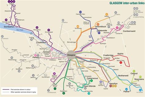 Glasgow area bus map - Ontheworldmap.com