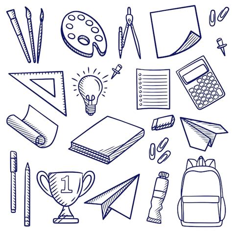 Premium Vector | Back to school element doodles set